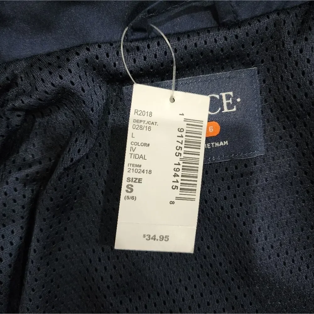 NWT The Children's Place Boy's Navy Full Zip Windbreaker Outerwear Jacket Small